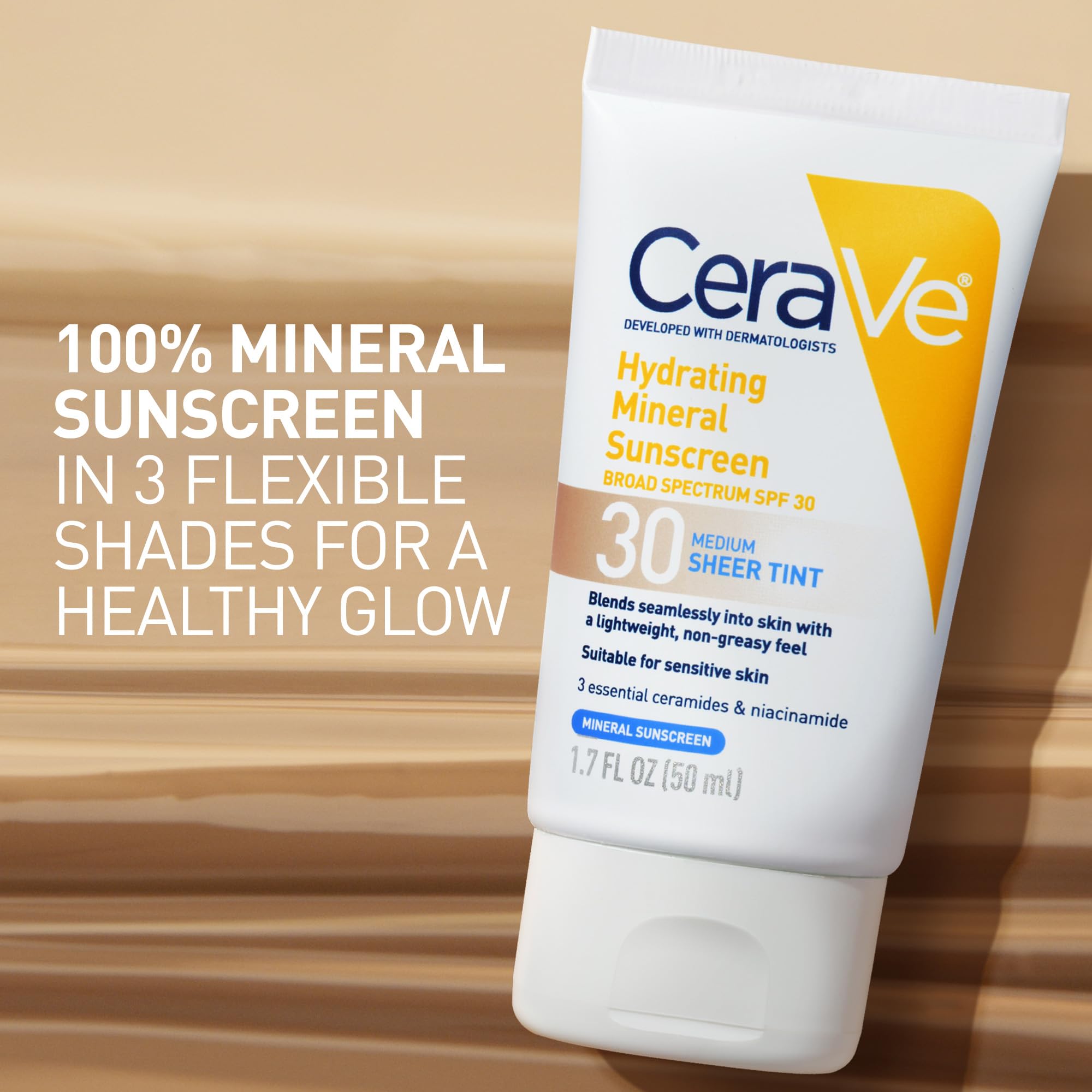 CeraVe applying sheer tint on hand demonstrating easy blend and coverage
