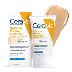 CeraVe front packaging showing tinted mineral SPF 30 for everyday protection