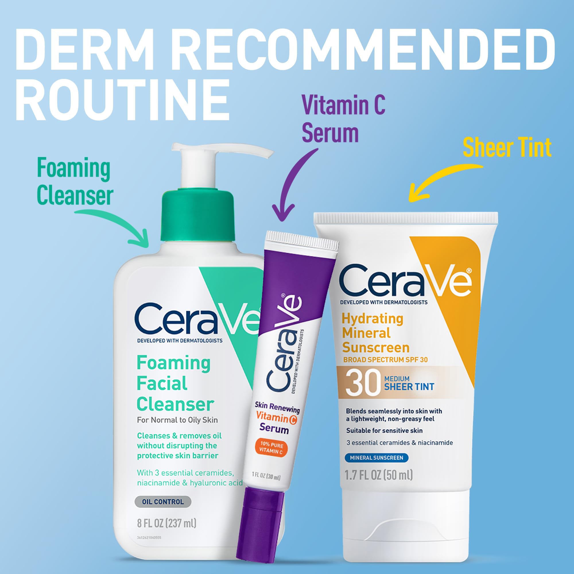 CeraVe 1.7 oz tube next to a credit card showing compact travel-friendly size