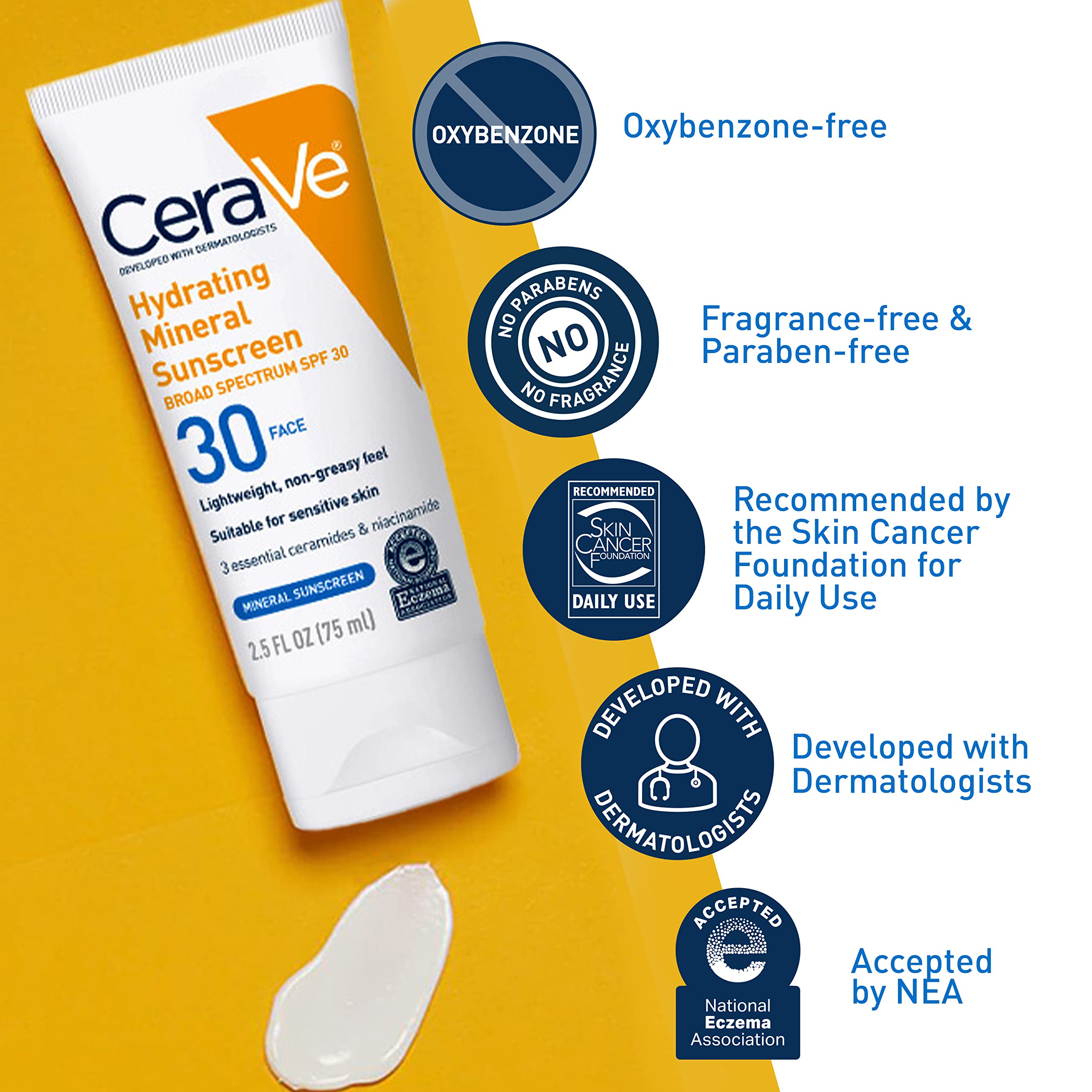 CeraVe creamy lotion texture up close showing blendable, hydrating finish