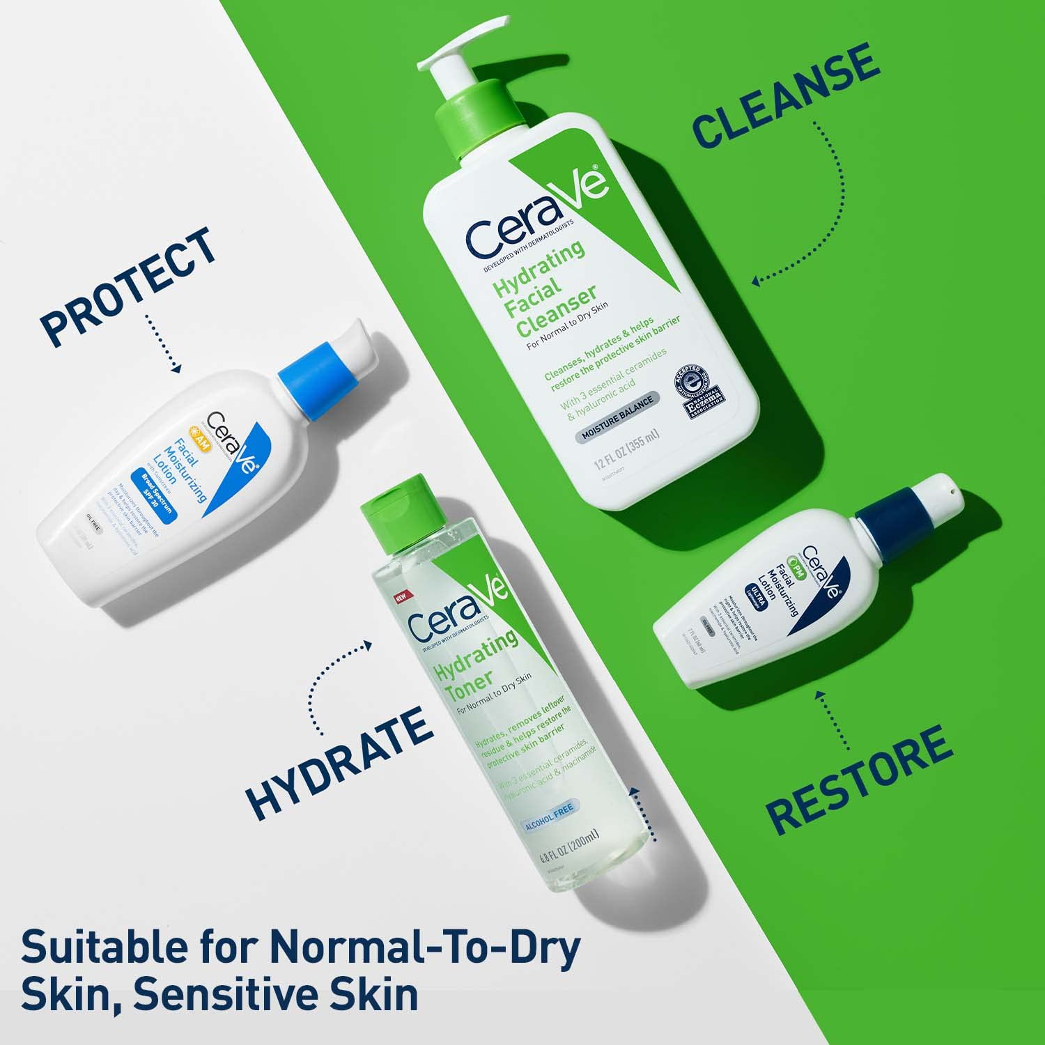 CeraVe toner on cotton pad removing residue and prepping skin benefits