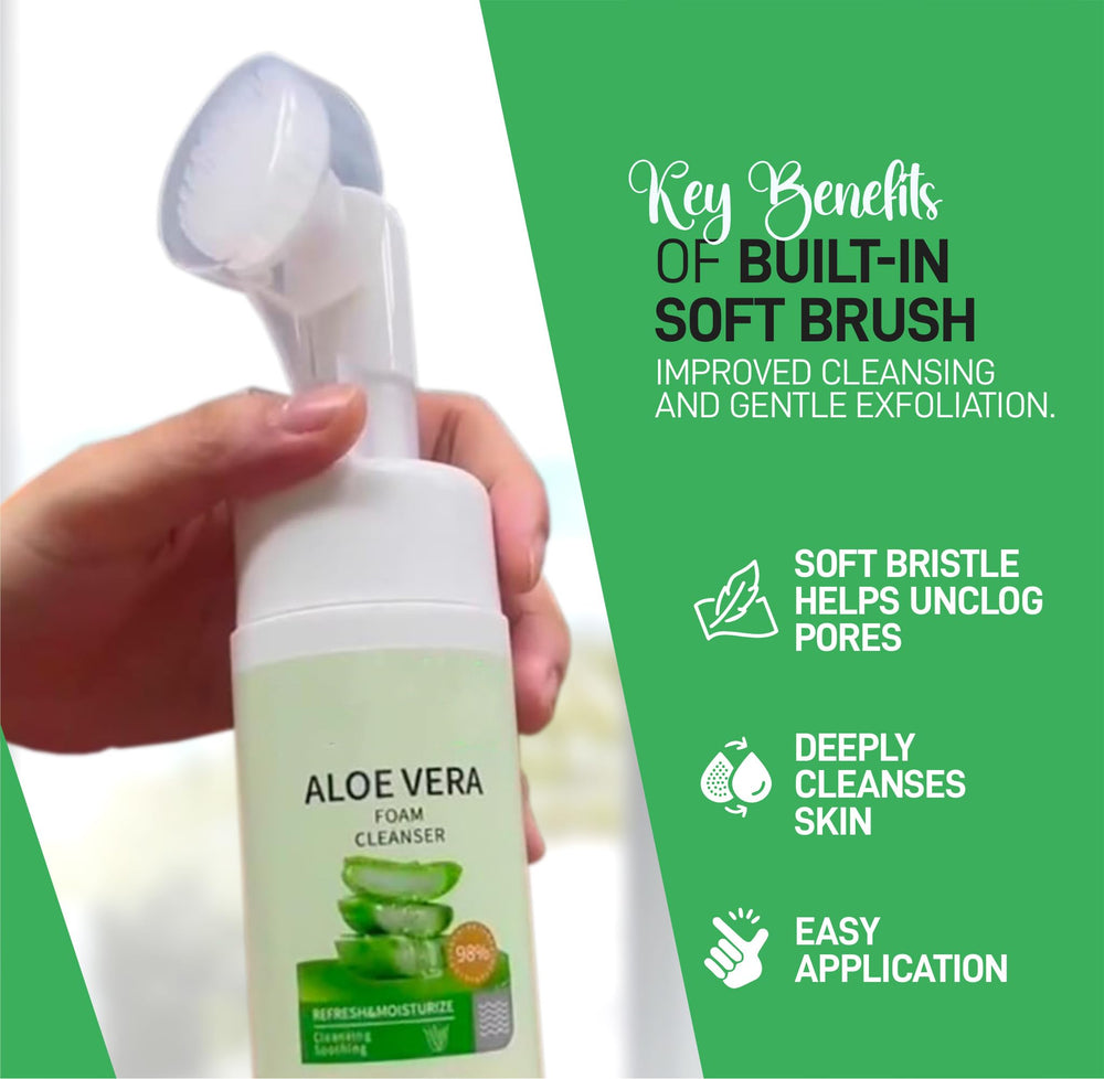 CERAVELO aloe vera leaf beside bottle highlighting calming hydration