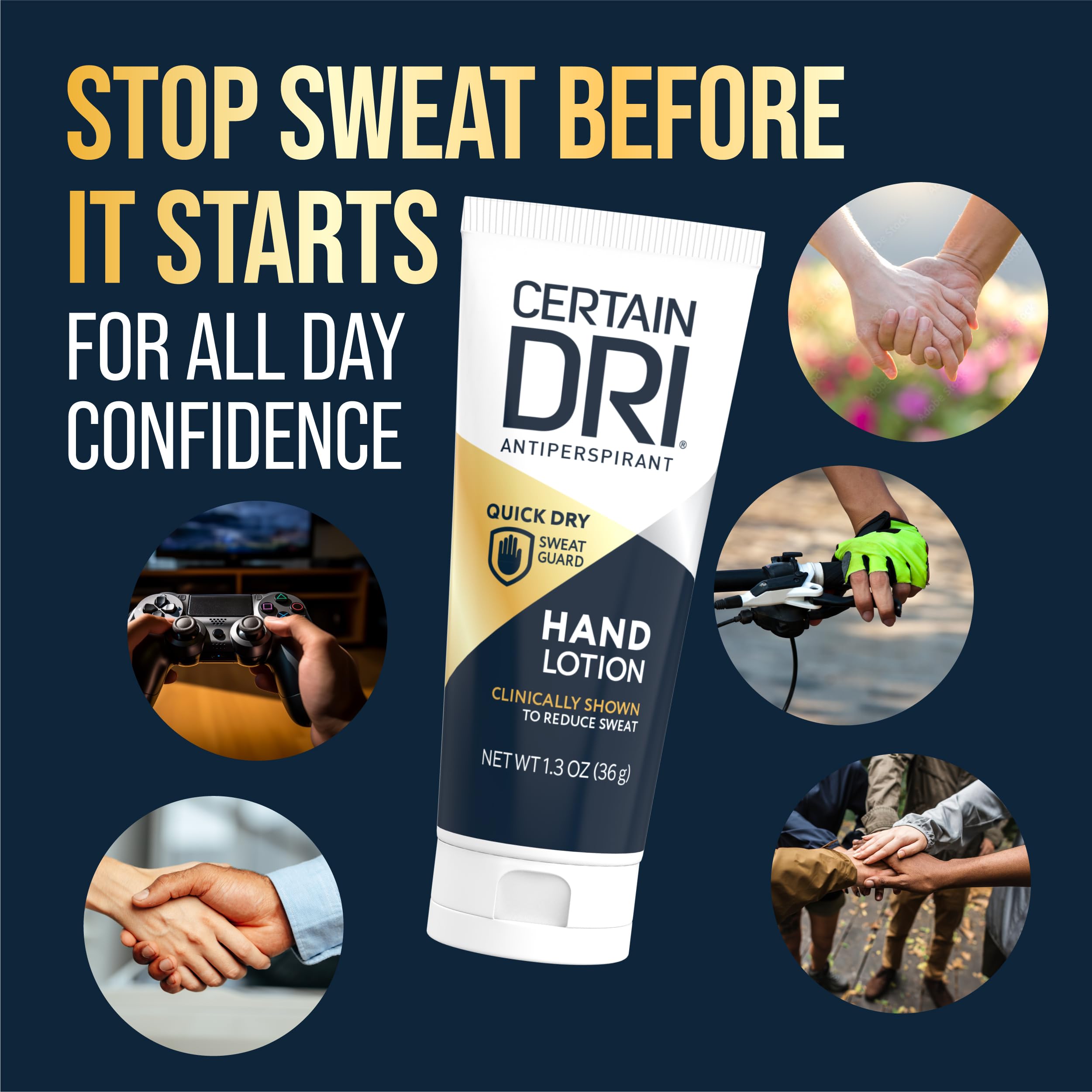 Certain Dri back label with directions visible for safe, effective use