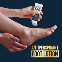 Certain Dri lotion texture on hand showing quick-absorbing finish