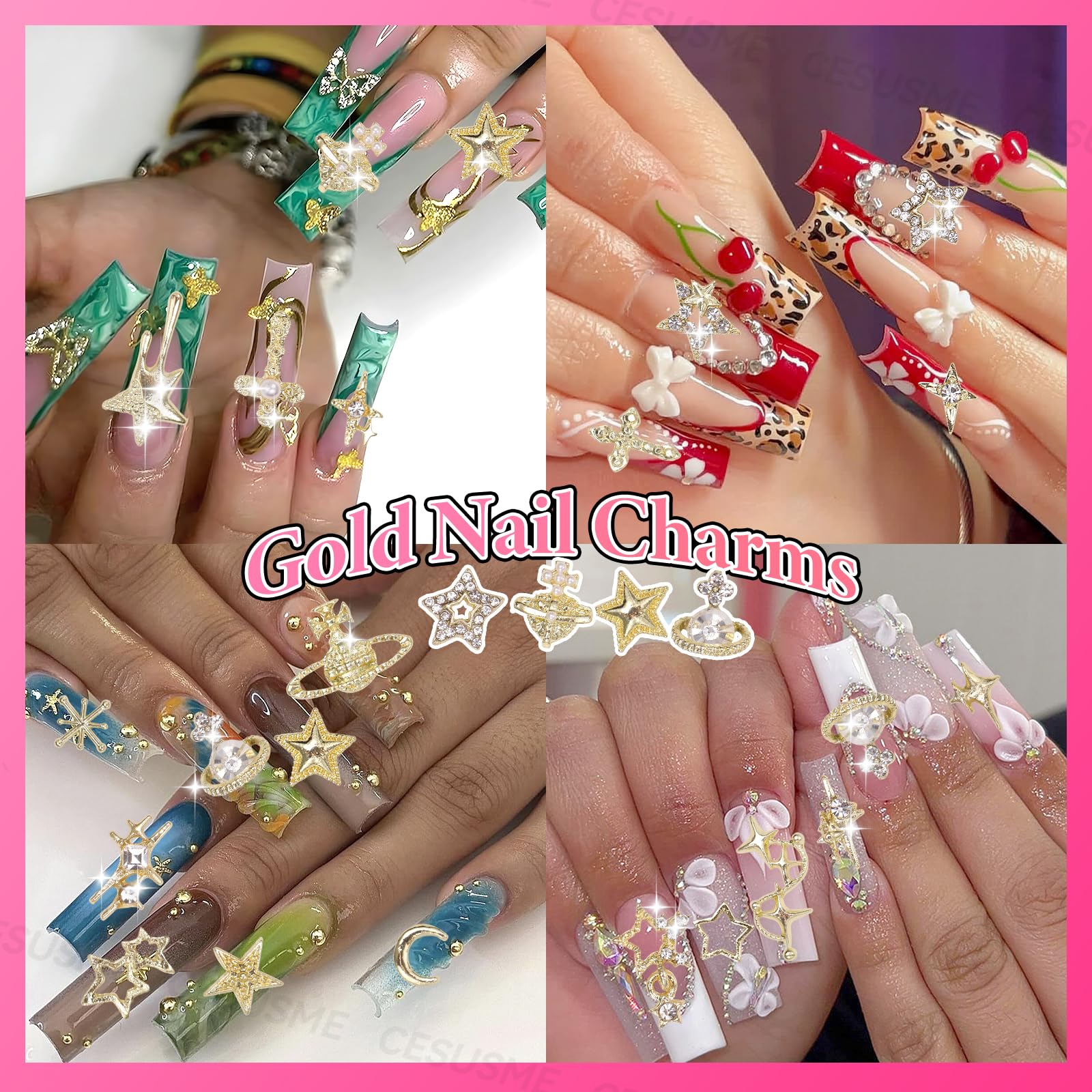 CESUSME charms used on a craft project showing versatile DIY applications