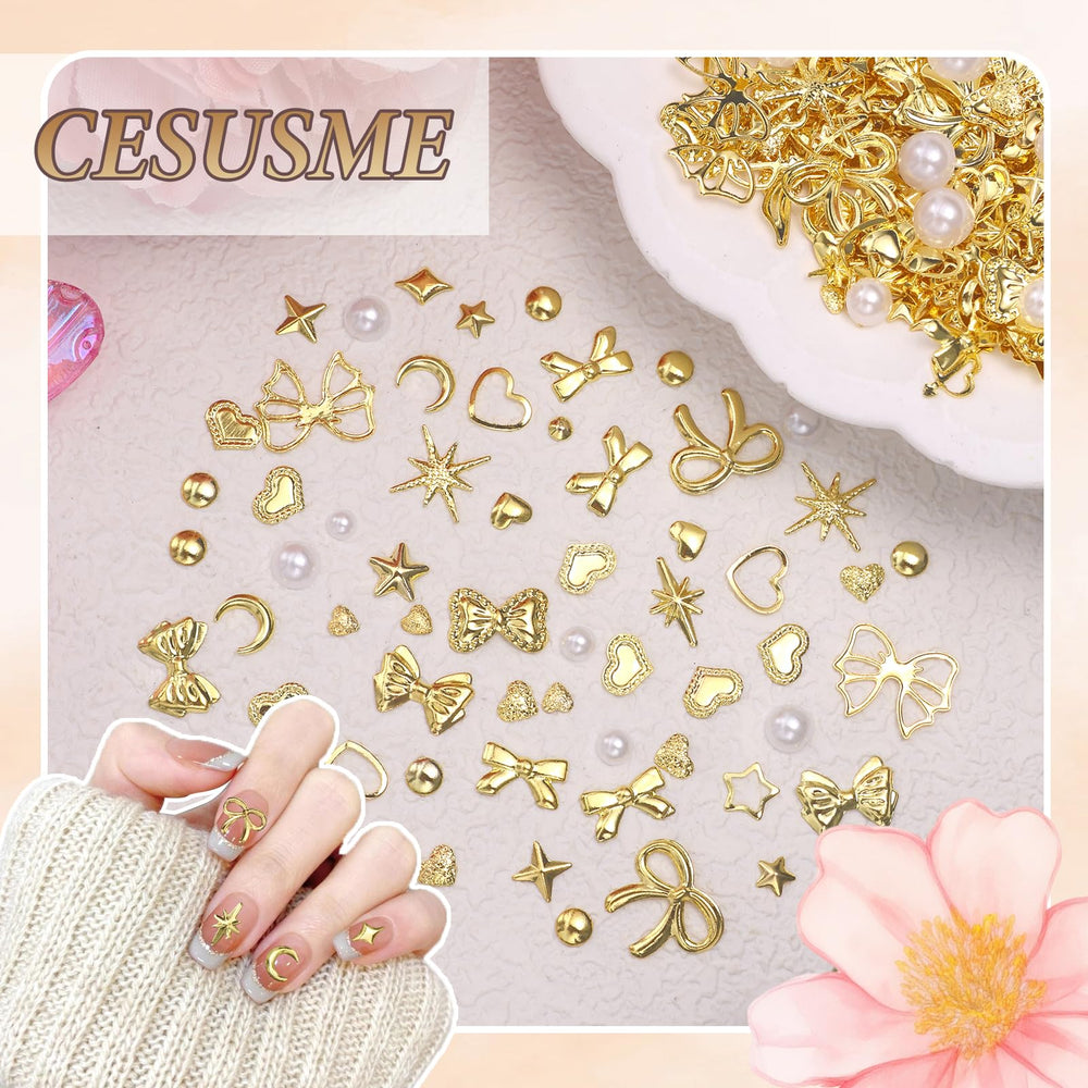 CESUSME nail application with charms in use demonstrating secure decorative result