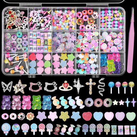CESUSME front packaging view showing 15 mixed nail charms for easy gifting