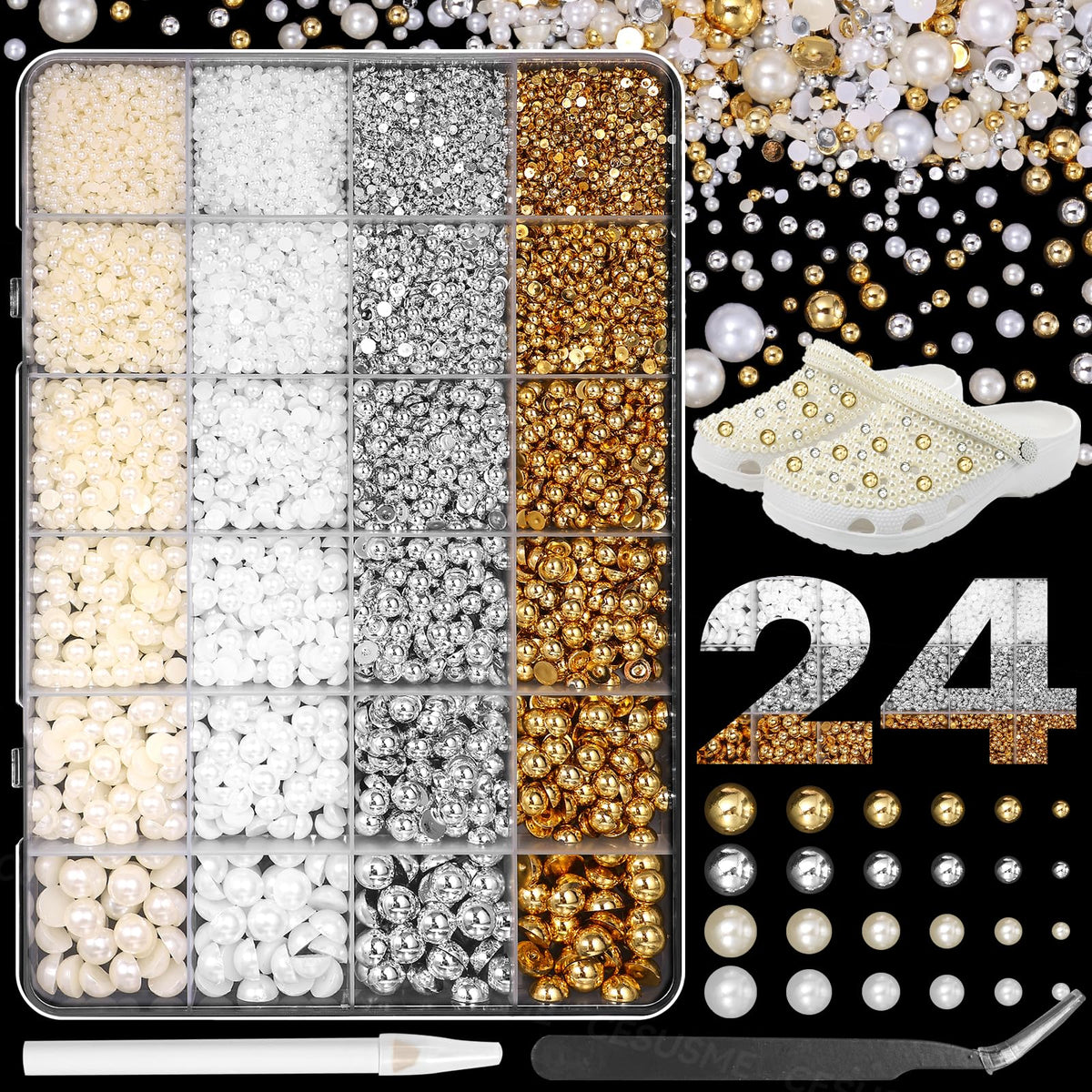 CESUSME front packaging showing grid case and included tools for organized crafting