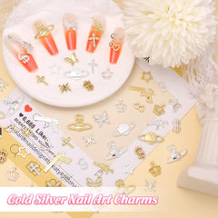CESUSME charms applied on nails demonstrating stylish Y2K manicure look