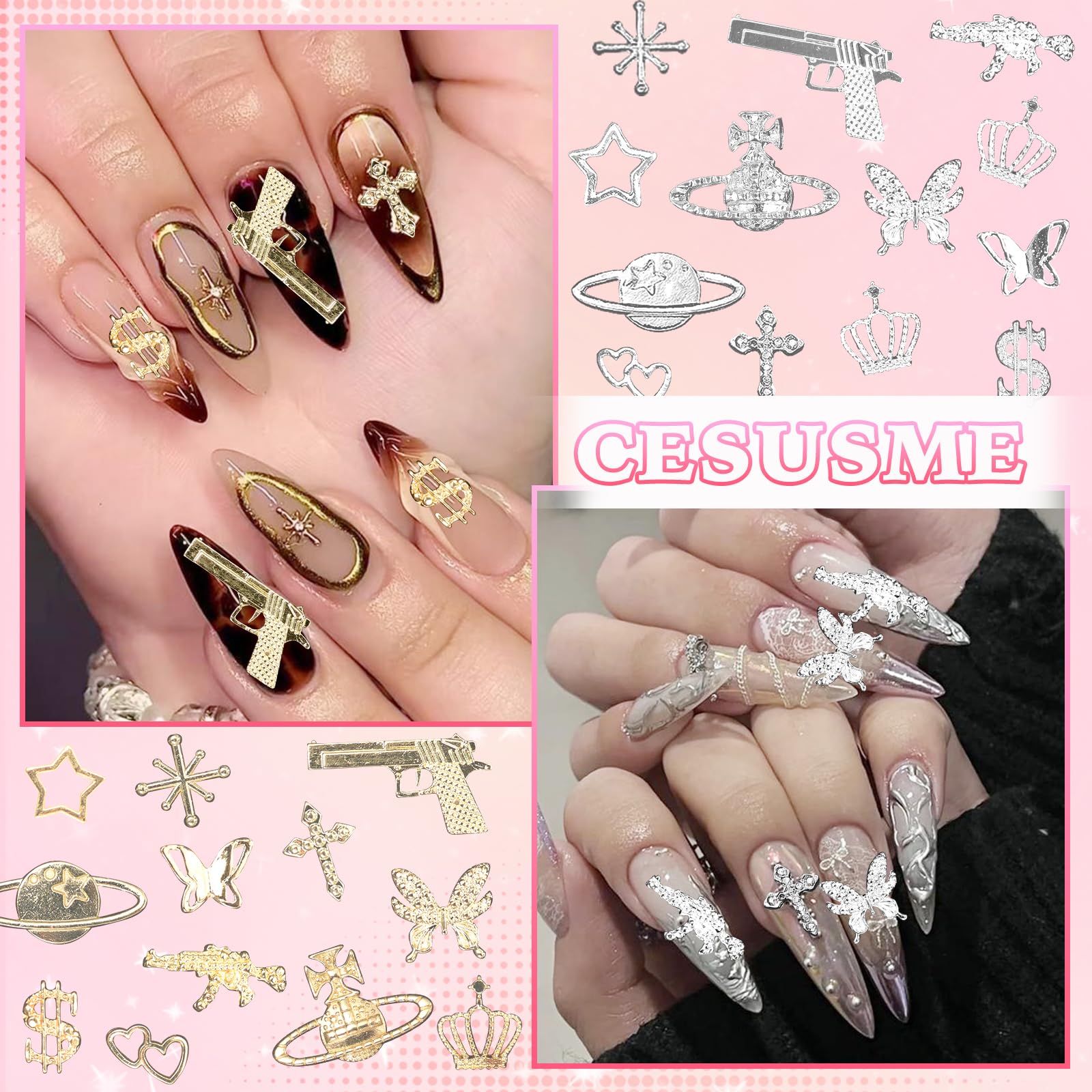 CESUSME decorated phone case with charms showing multipurpose craft use