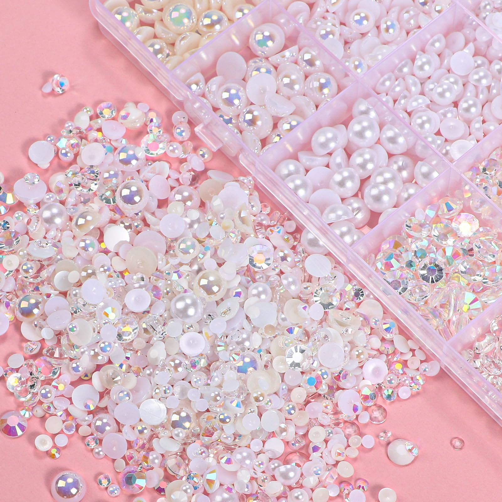 CESUSME mixed-size gems spread on black surface, easy size selection benefit