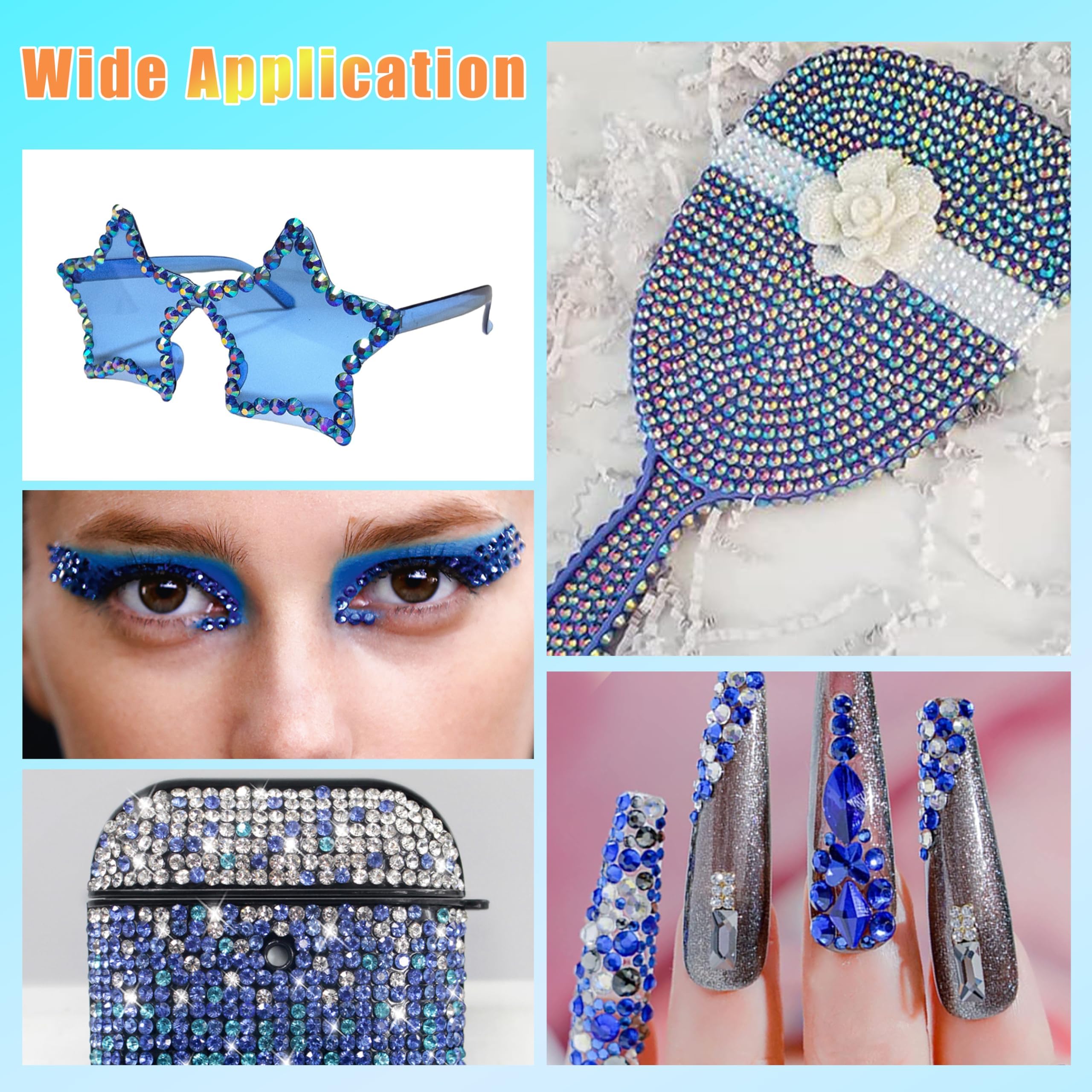 CESUSME rhinestones applied to nails demonstrating precise placement and professional look