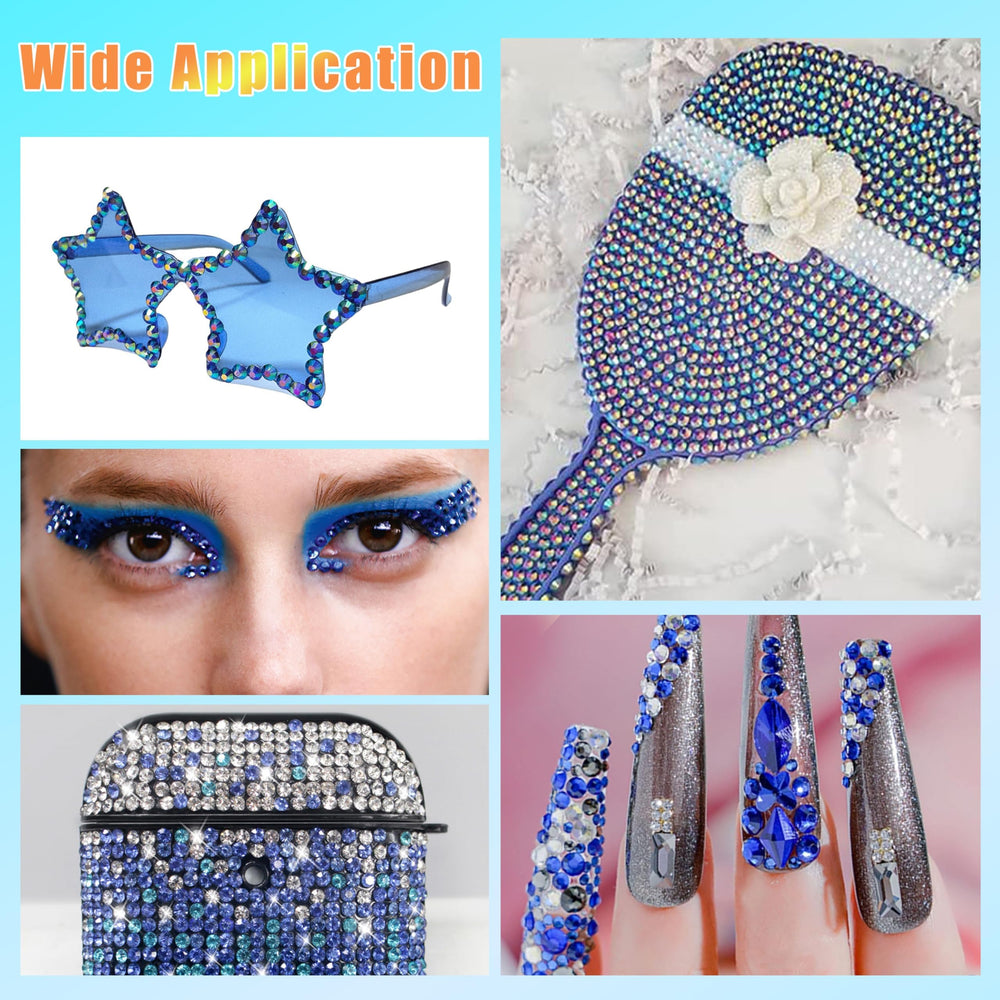 CESUSME rhinestones applied to nails demonstrating precise placement and professional look