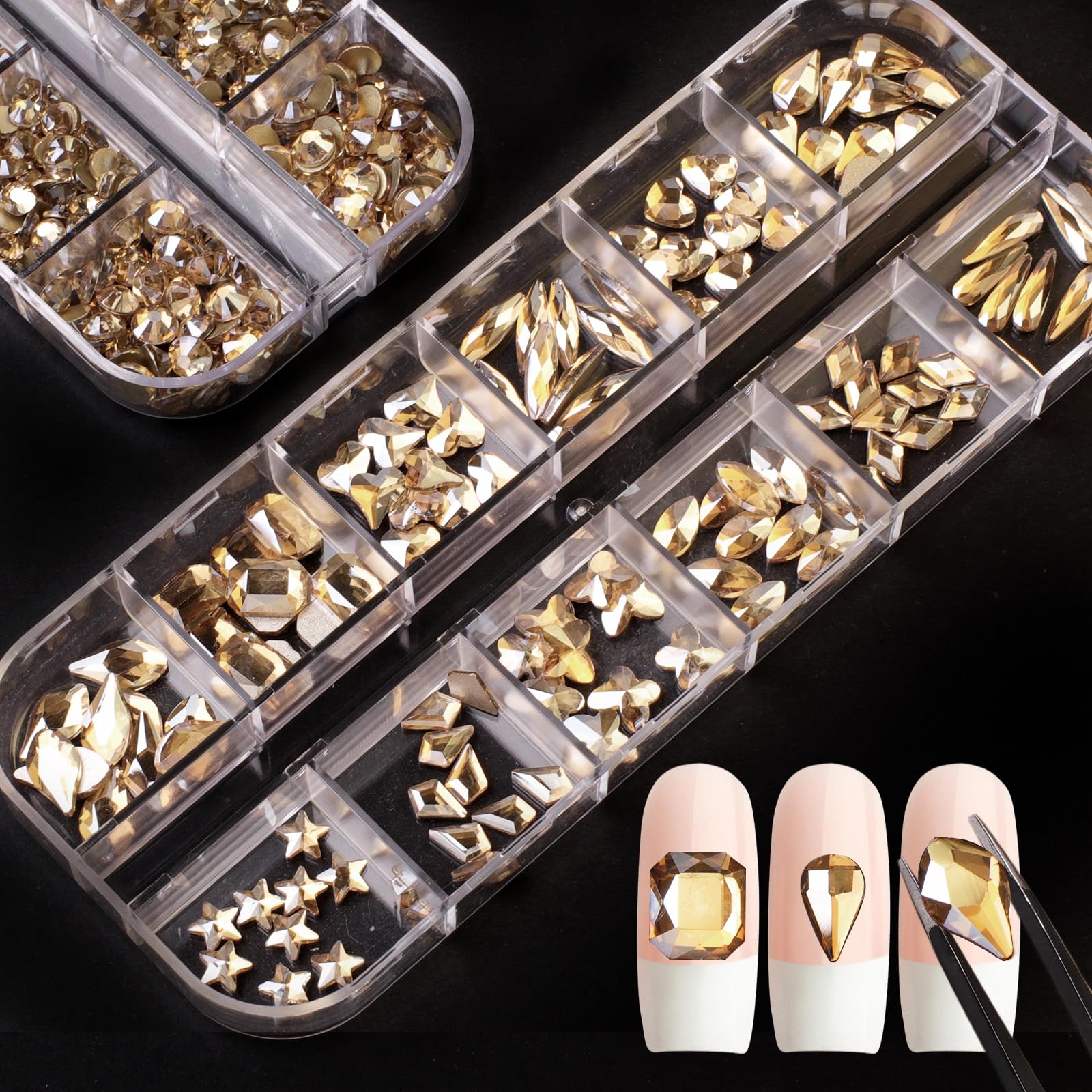 CESUSME decoration on nails highlighting 3D crystal effect and professional finish