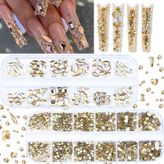 CESUSME pack front showing 2120 champagne gold rhinestones and organized compartments, versatile supply