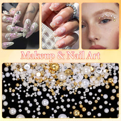 CESUSME pearls applied to nail art creating textured accents and long-lasting shine