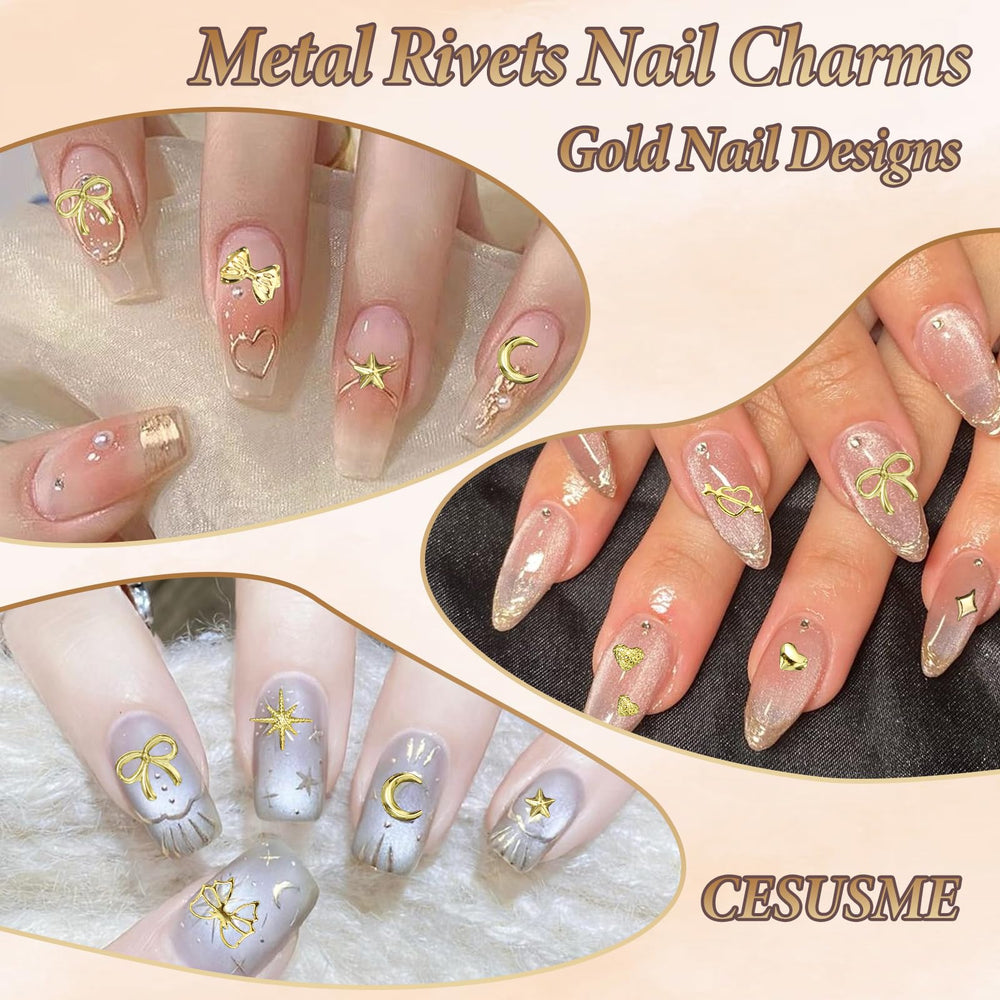 CESUSME charms beside a coin for scale showing small sizes for precise nail design