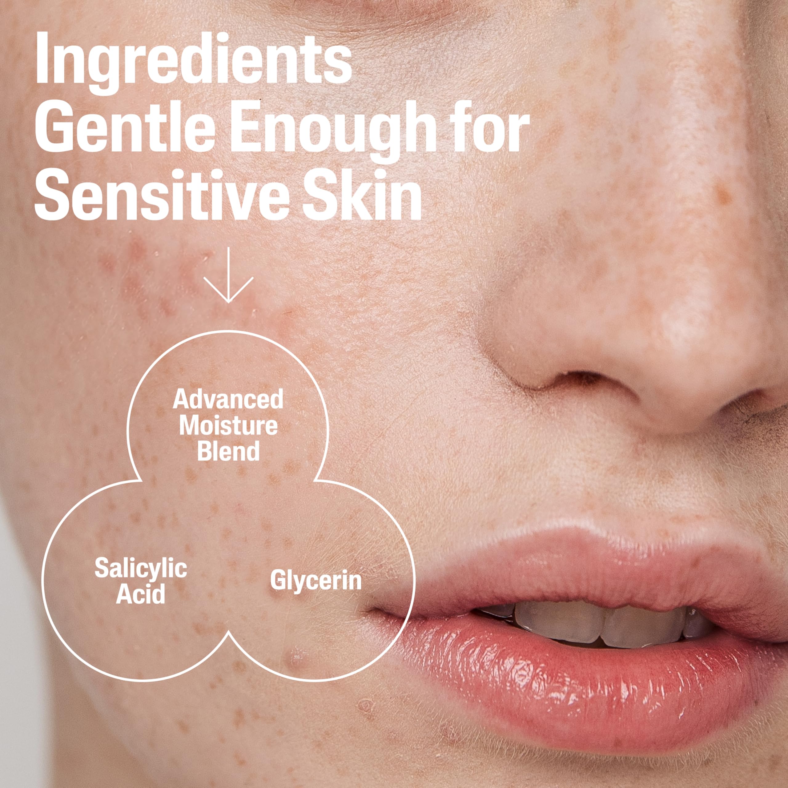 Cetaphil label close-up showing 2% salicylic acid and targeted pore benefit