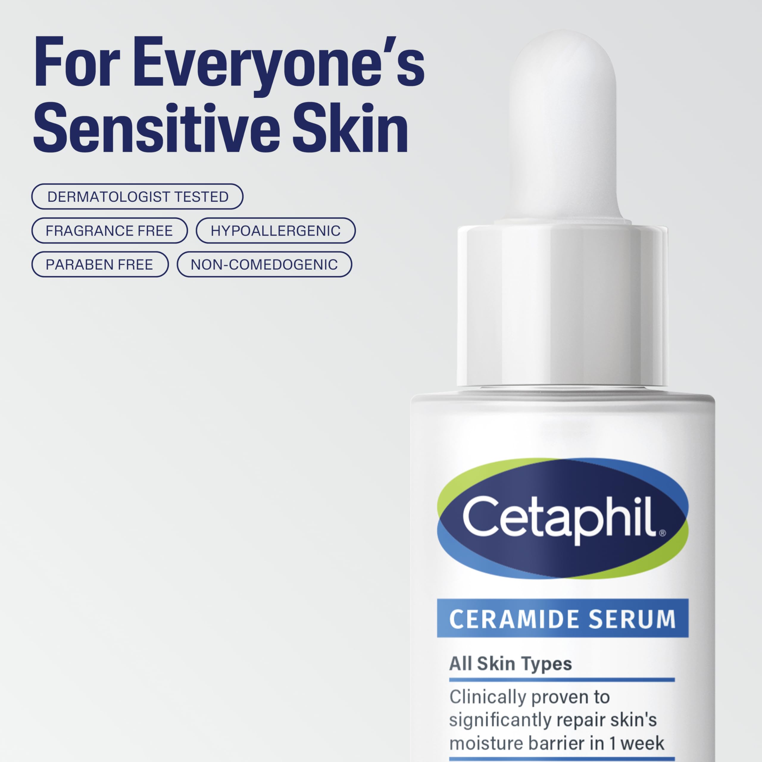 Cetaphil application on face showing gentle patting and calming hydration benefits