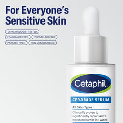 Cetaphil application on face showing gentle patting and calming hydration benefits