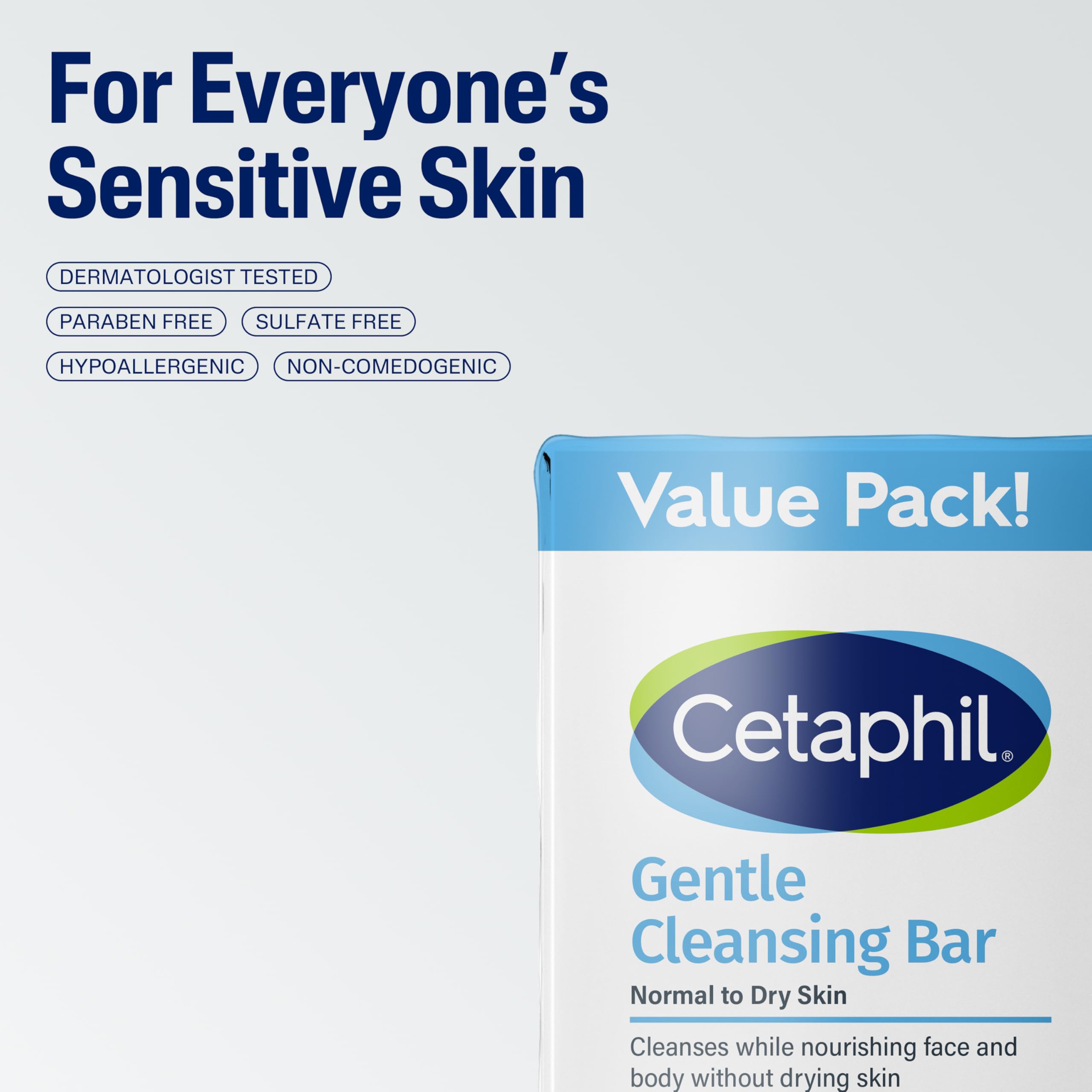 Cetaphil bar placed on bathroom shelf suggesting everyday use