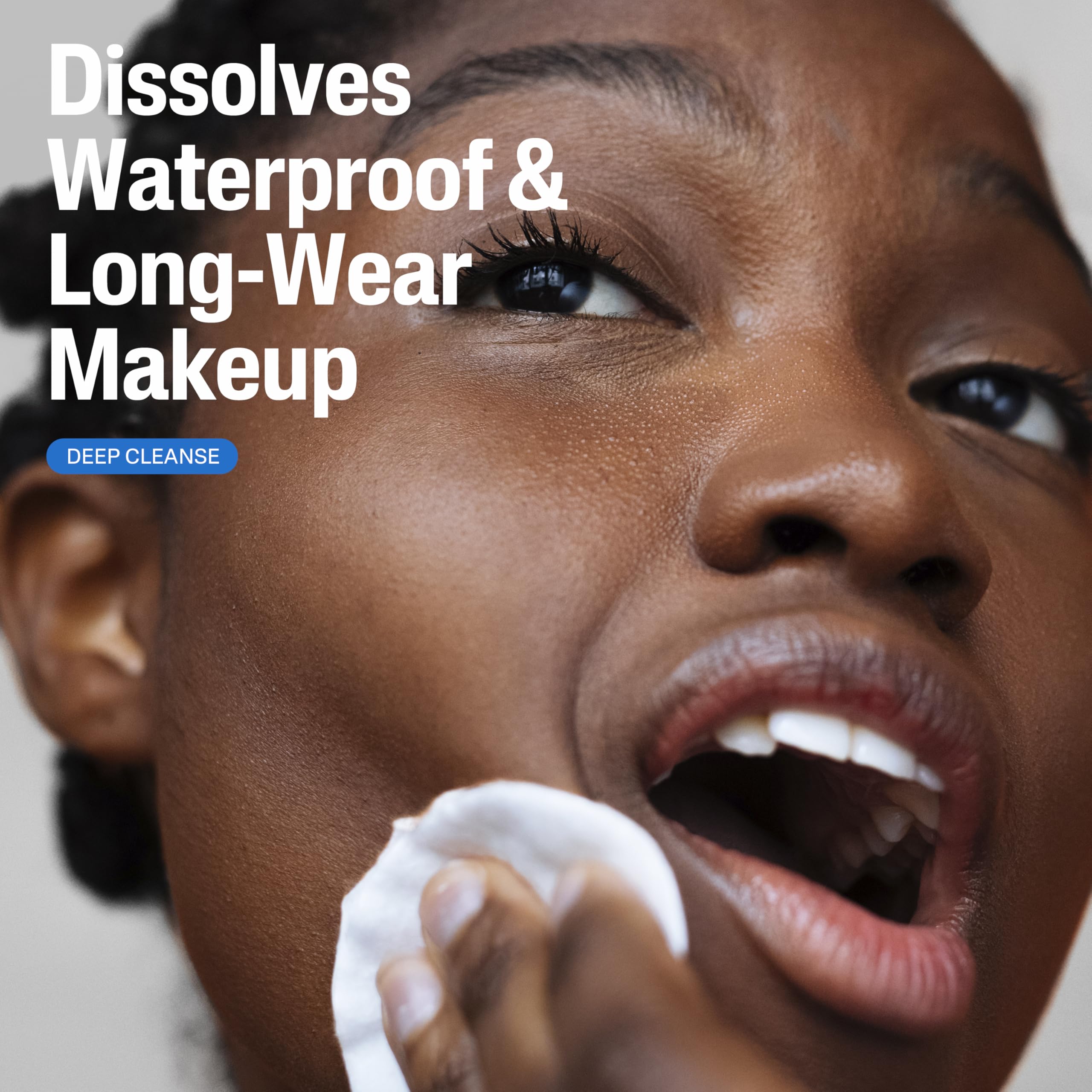 Cetaphil shaken bi-phase texture mixing visibly to dissolve makeup benefit