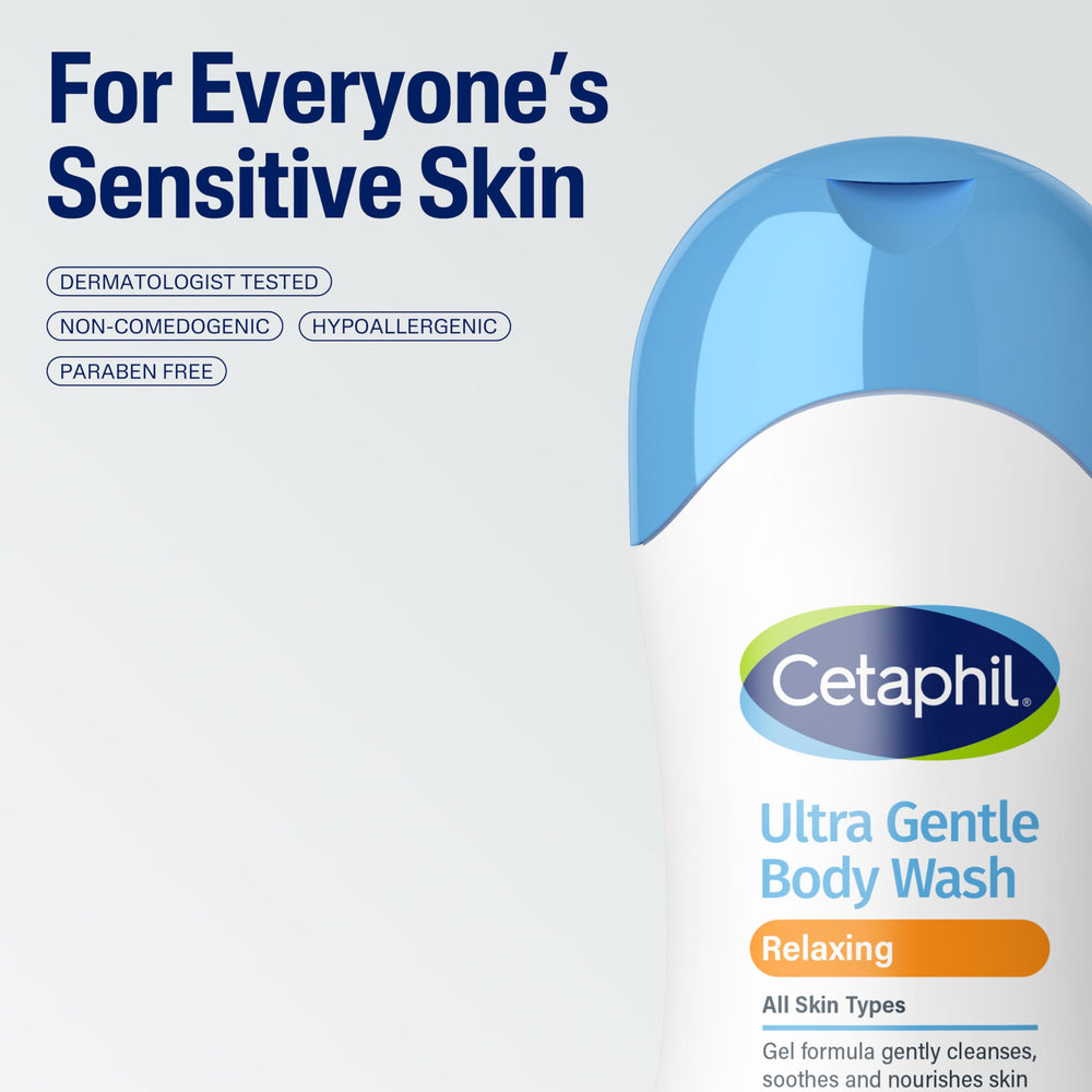 Person using Cetaphil in shower illustrating gentle cleansing