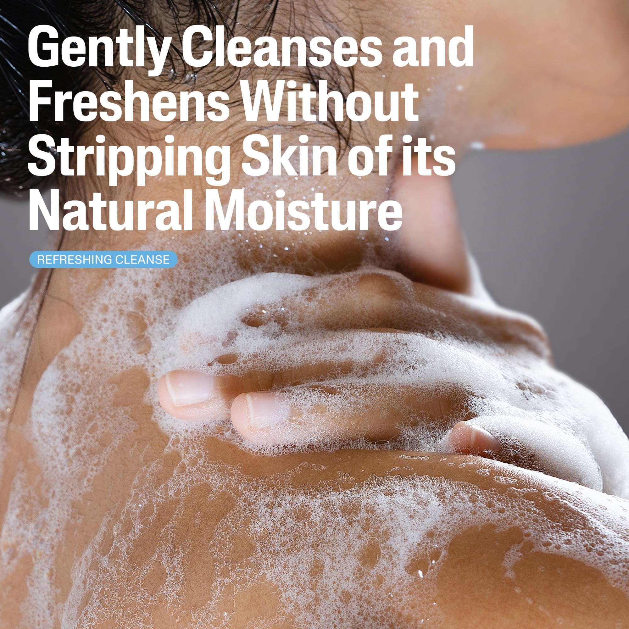 Cetaphil bottle label close-up highlighting ingredients and dermatologist-tested claim