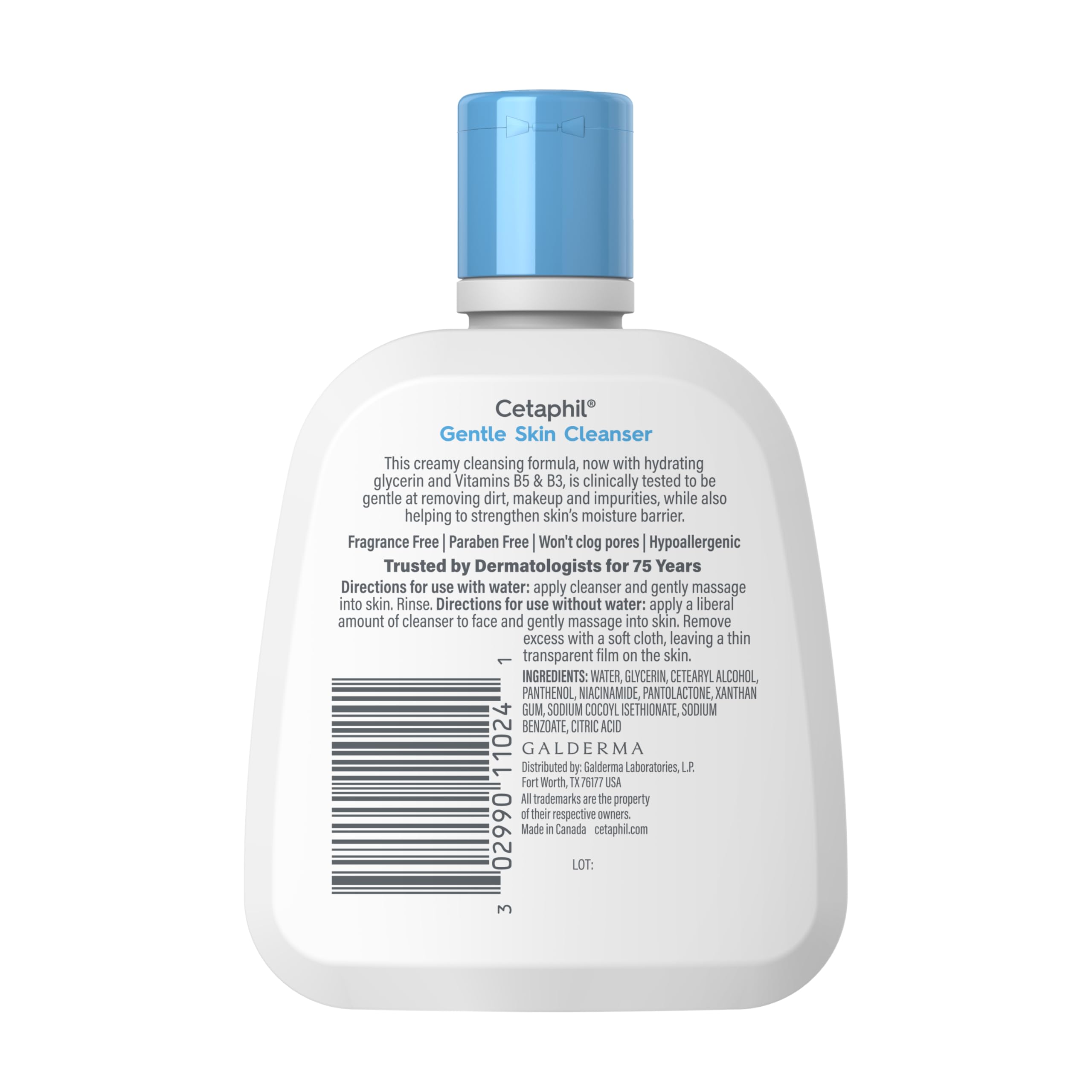 Cetaphil flip-top cap detail showing precise dispense and mess-free usage