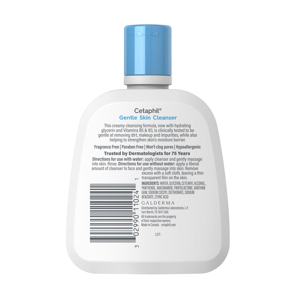 Cetaphil flip-top cap detail showing precise dispense and mess-free usage