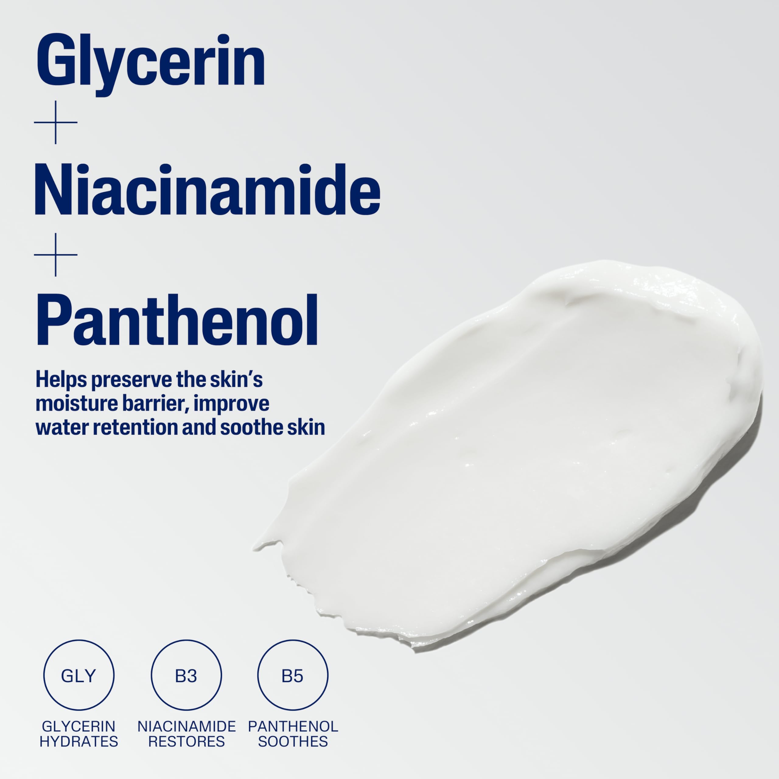 Cetaphil ingredient label close-up emphasizing gentle vitamins and glycerin