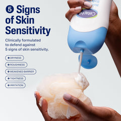 Cetaphil creamy texture close-up highlighting hydrating feel on skin