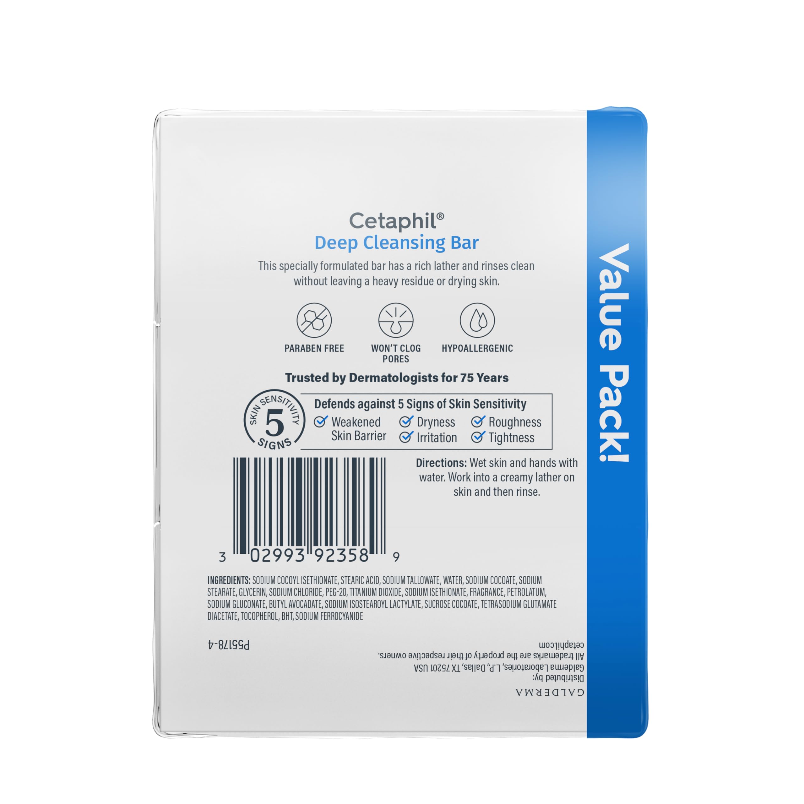 Smooth hydrated skin after using Cetaphil bar illustrating gentle results