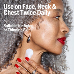 Applying Cetaphil to face at sink for hydrated, softened skin benefit