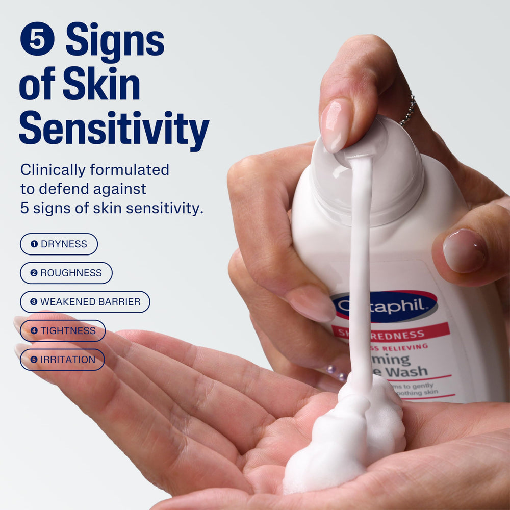 Cetaphil foam texture on hand demonstrating gentle lather and soft cleanse