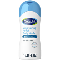 Cetaphil front packaging showing 16.9 fl oz bottle and clear benefits