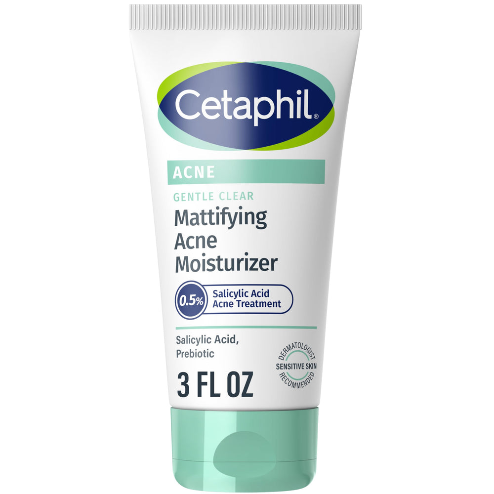 Cetaphil front packaging showing bottle and label benefit mattifying effect