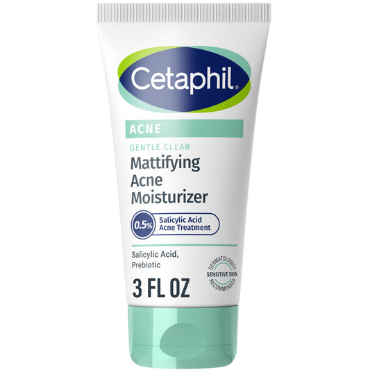 Cetaphil front packaging showing bottle and label benefit mattifying effect