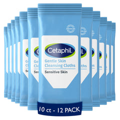 Cetaphil front packaging showing wipes pack and travel convenience