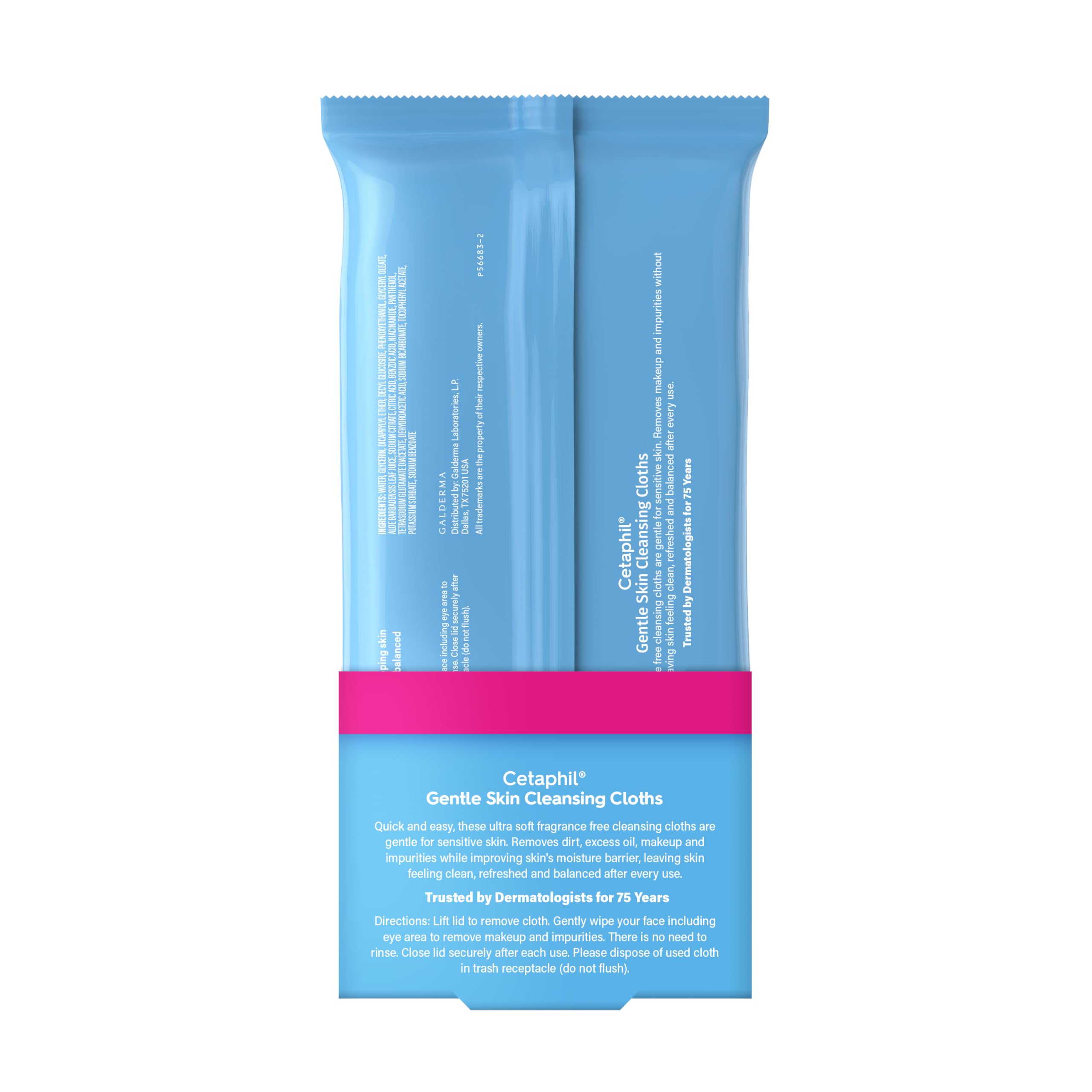 Cetaphil wipe in hand size comparison showing compact, portable benefit