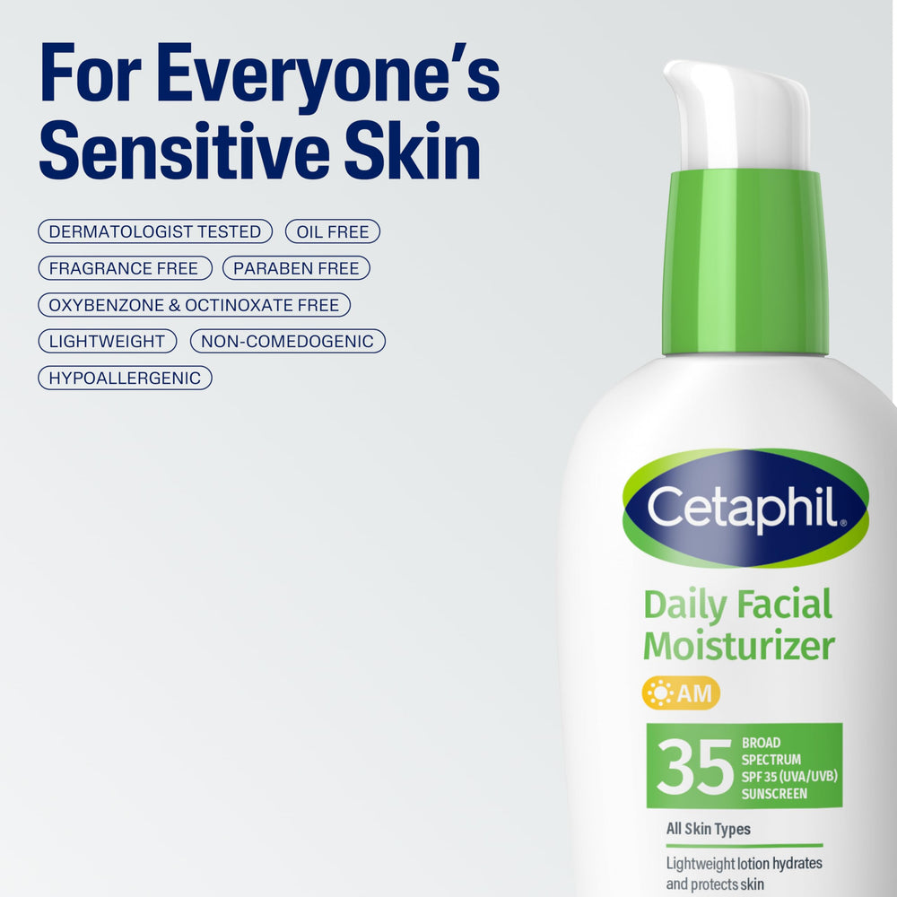 Cetaphil on bathroom vanity implying daily skincare routine convenience