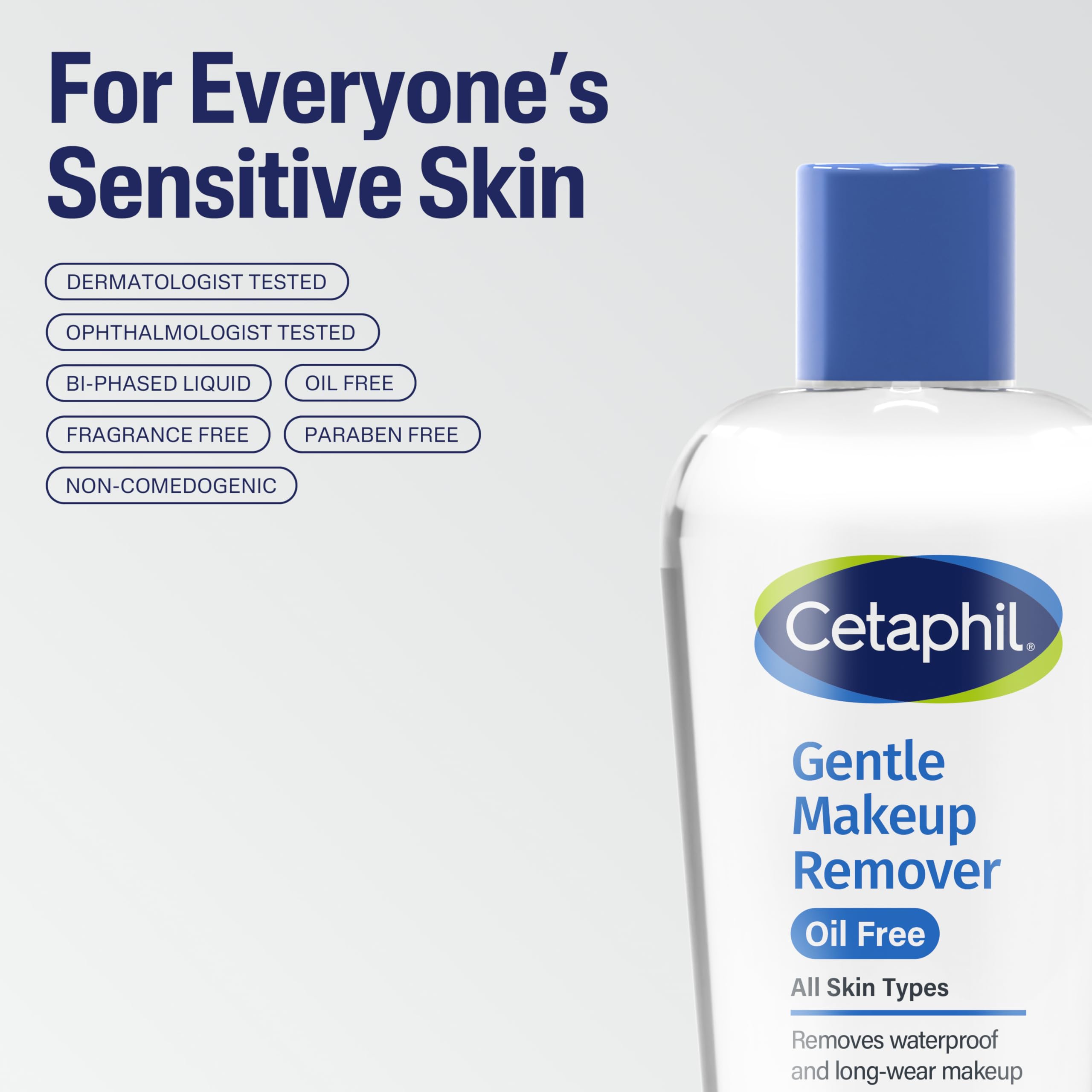 Cetaphil ingredients display with aloe and ginseng for soothing benefit