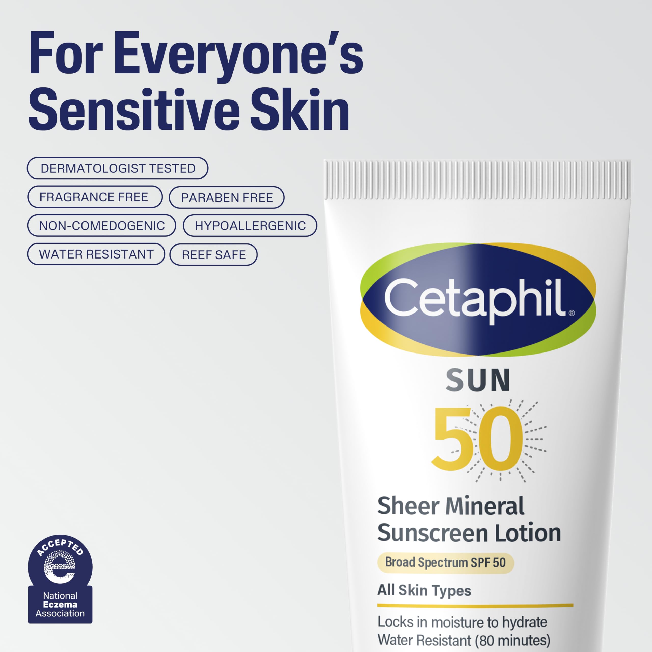 Close-up of Cetaphil ingredient label highlighting zinc oxide and titanium dioxide filters