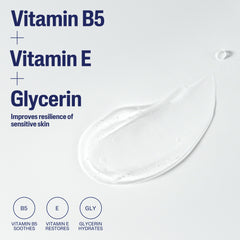 Close-up of Cetaphil ingredients label emphasizing dermatologist-tested gentle formulation