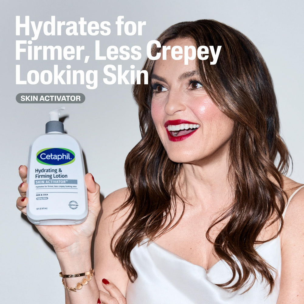 Cetaphil creamy lotion texture on skin showing lightweight hydration benefit