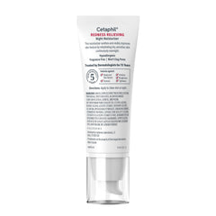 Cetaphil night cream packaging label detail highlighting hypoallergenic, fragrance-free benefit
