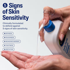 Cetaphil dispensing foamy lather from pump for easy daily use benefit