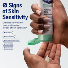 Cetaphil texture on fingertip illustrating fast-absorbing, lightweight hydration