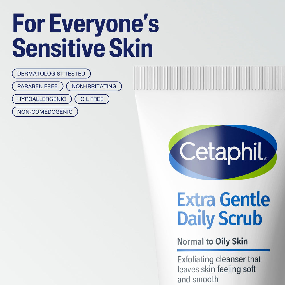 Cetaphil recyclable packaging displayed to highlight environmental and storage details