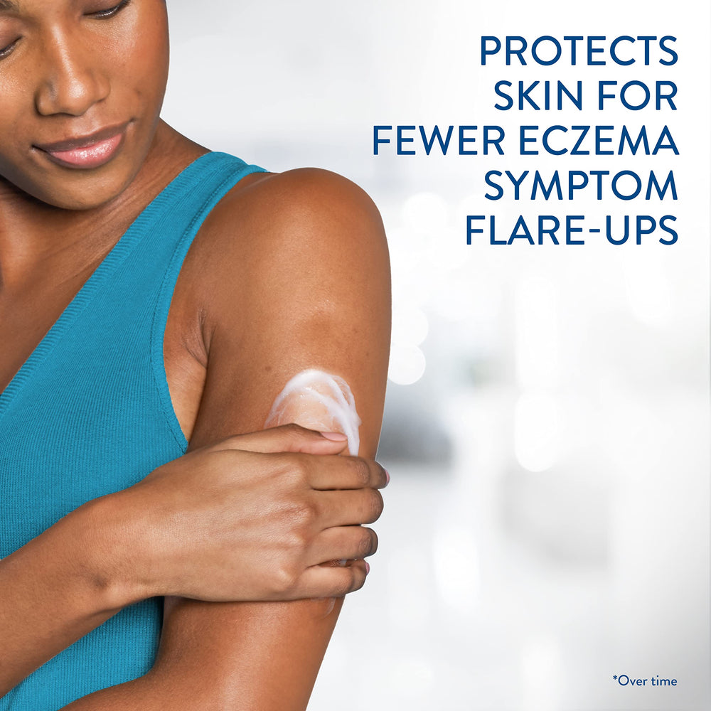Cetaphil RESTORADERM creamy lotion texture close-up showing quick absorption benefit